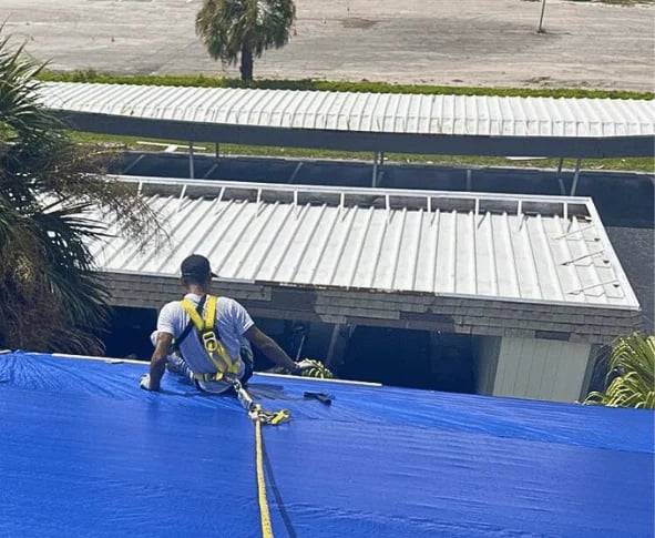 roof tarp installation
